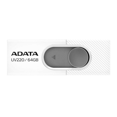 Pendrive adata 64gb usb 2.0 uv220 blanco boton gris auv220-64g-rwhgy