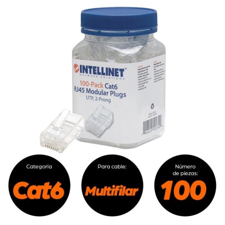 Intellinet conector rj45 utp categoria 6 100 uds 502344