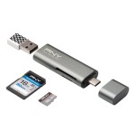 Lector de tarjetas externo pny usb tipo-c  microsd / sd / conexion usb a/h  r-tc-ua-3n1e01-rb