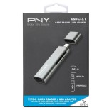 Lector de tarjetas externo pny usb tipo-c  microsd / sd / conexion usb a/h  r-tc-ua-3n1e01-rb