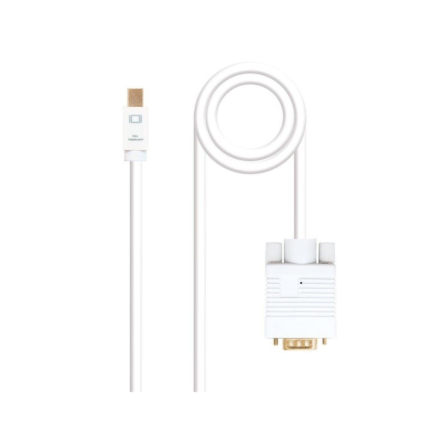 Nanocable cable conversor mini dp macho a vga macho 3m - blanco