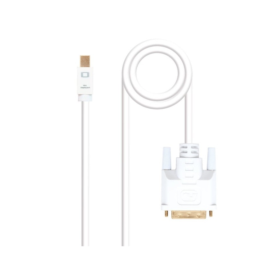 Nanocable cable conversor mini dp macho a dvi macho 5m - blanco