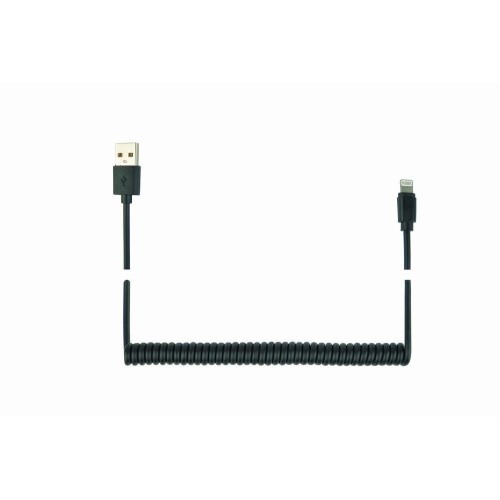 Gembird cable usb a lightning espiral para iphone 1.50m negro cc-lmam-1.5m
