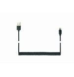 Gembird cable usb a lightning espiral para iphone 1.50m negro cc-lmam-1.5m
