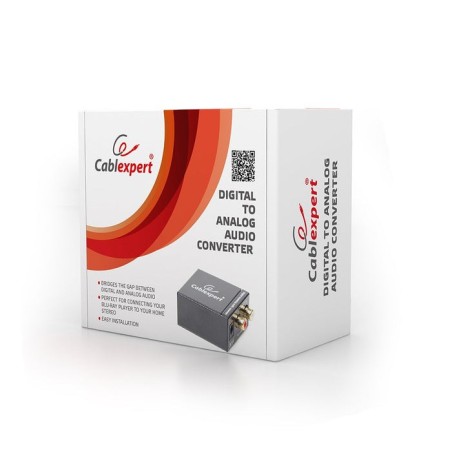 Gembird convertidor digital a analogico optico a rca negro dsc-opt-rca-001