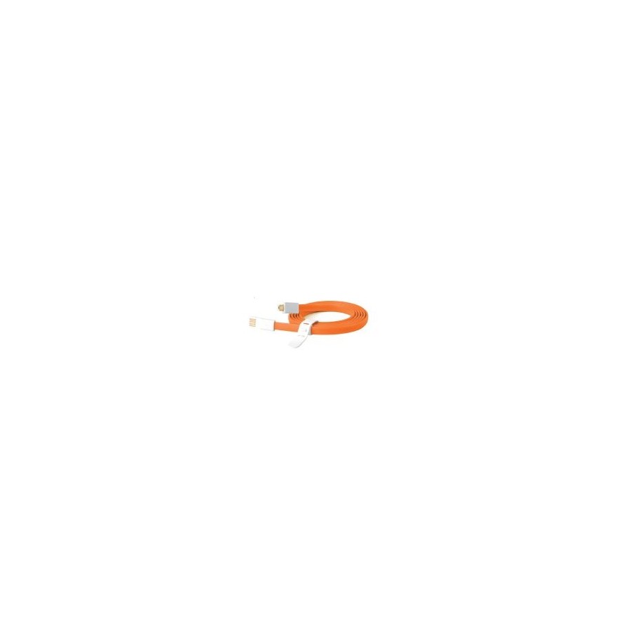 Ziron cable usb 2.0 a micro usb 1.50m plano naranja  zr209