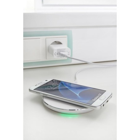 Cargador intenso qi inalambrico 10w aluminio blanco rapido
