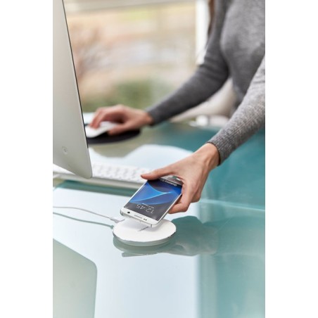 Cargador intenso qi inalambrico 10w aluminio blanco rapido