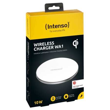 Cargador intenso qi inalambrico 10w aluminio blanco rapido