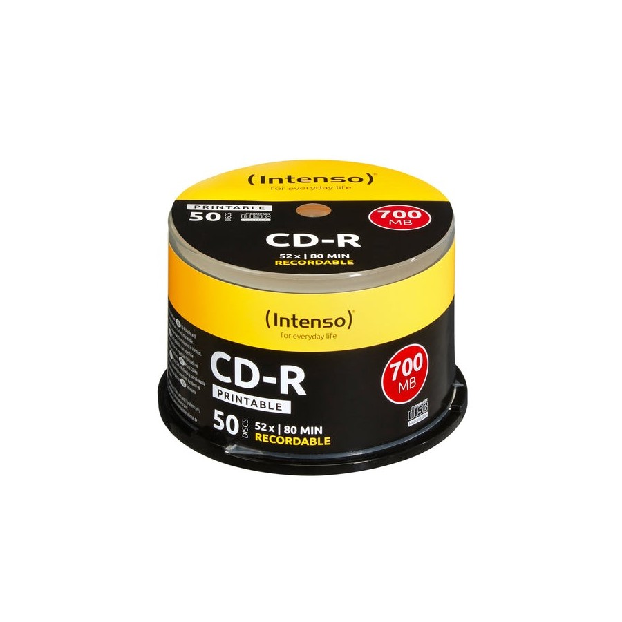 Intenso cd-r 700 mb/80 min, 52x, printtable, cake box 50