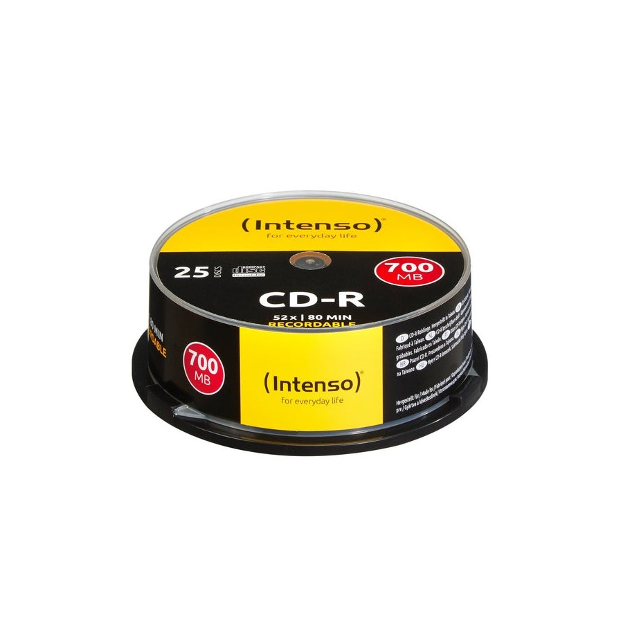 Intenso cd-r 700mb/80min tubo 25 unidades
