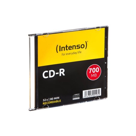 Intenso cd-r 700 mb/80 min, 52x slim cslim case 10