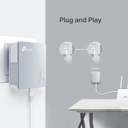 Tp-link tl-pa411kit mini adaptador powerline av600