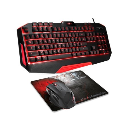 Spirit of gamer pack teclado  retroiluminacion led + raton 3200dpi + alfombrilla skull spirit usb