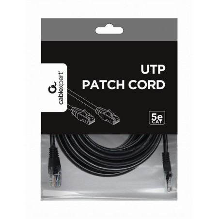 Gembird cable de red utp cat5e 5m negro pp12-5m/bk