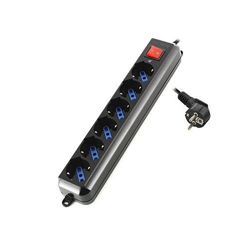 Ewent regleta 6 tomas con proteccion negro ew3924
