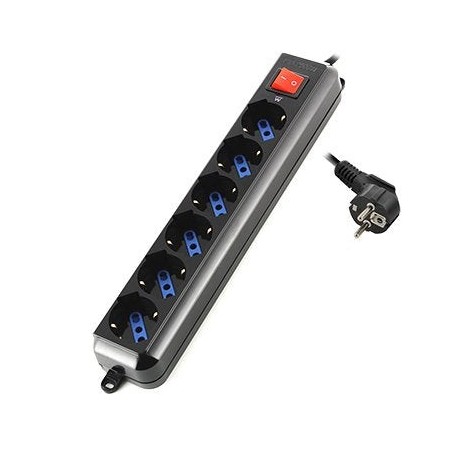 Ewent regleta 6 tomas con proteccion negro ew3924