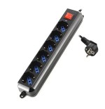 Ewent regleta 6 tomas con proteccion negro ew3924