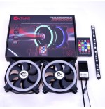 Talius kit siroko (2ventiladores doble aro rgb + tira led + remote control)