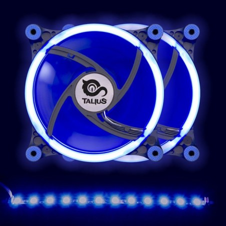 Talius kit siroko (2ventiladores doble aro rgb + tira led + remote control)