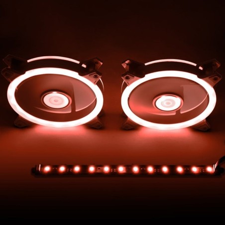 Talius kit siroko (2ventiladores doble aro rgb + tira led + remote control)