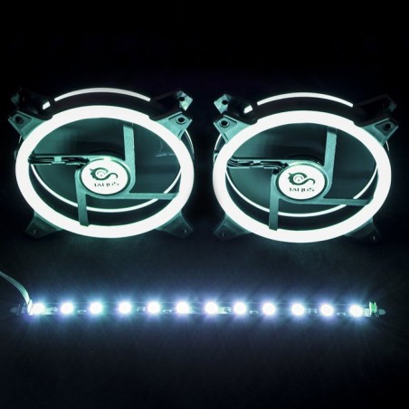 Talius kit siroko (2ventiladores doble aro rgb + tira led + remote control)