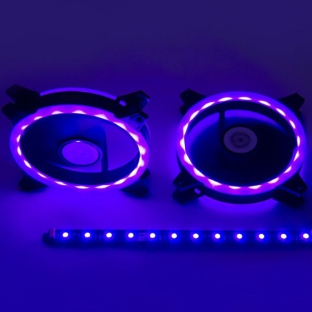 Talius kit siroko (2ventiladores doble aro rgb + tira led + remote control)