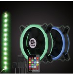 Talius kit siroko (2ventiladores doble aro rgb + tira led + remote control)