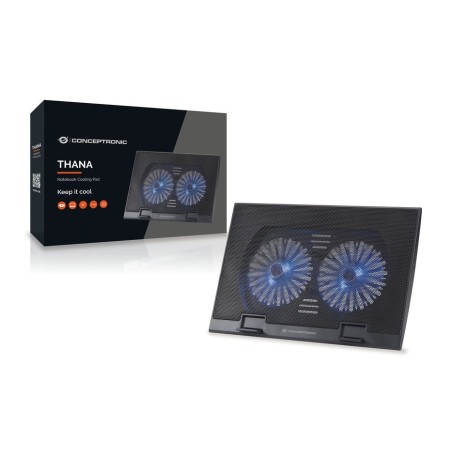 Base refrigeracion para portatiles conceptronic 2 ventiladores 125mm hasta 17