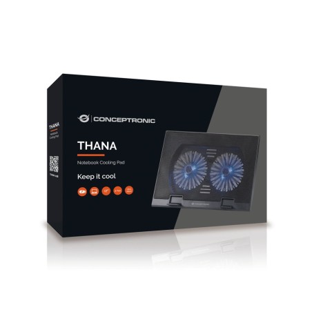 Base refrigeracion para portatiles conceptronic 2 ventiladores 125mm hasta 17