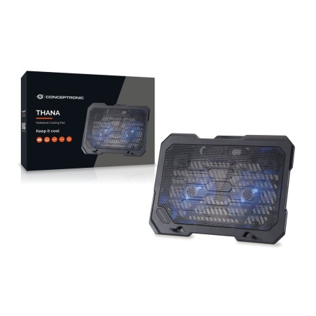 Base refrigeracion para portatiles conceptronic 2 ventiladores 125mm hasta 15.6