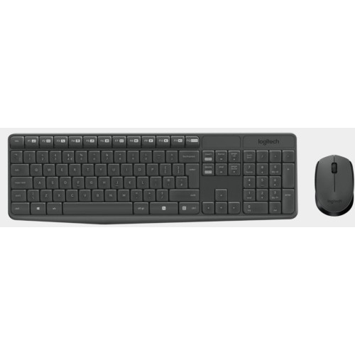 Teclado portugués logitech mk235 ratón incluido rf inalámbrico gris