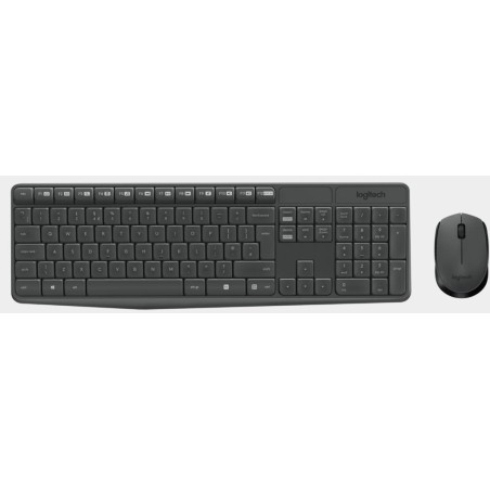 Teclado portugués logitech mk235 ratón incluido rf inalámbrico gris