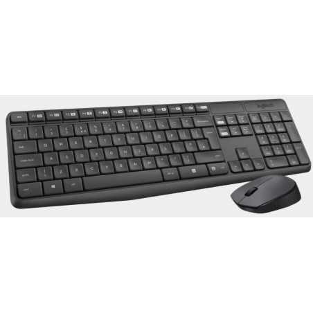 Teclado portugués logitech mk235 ratón incluido rf inalámbrico gris