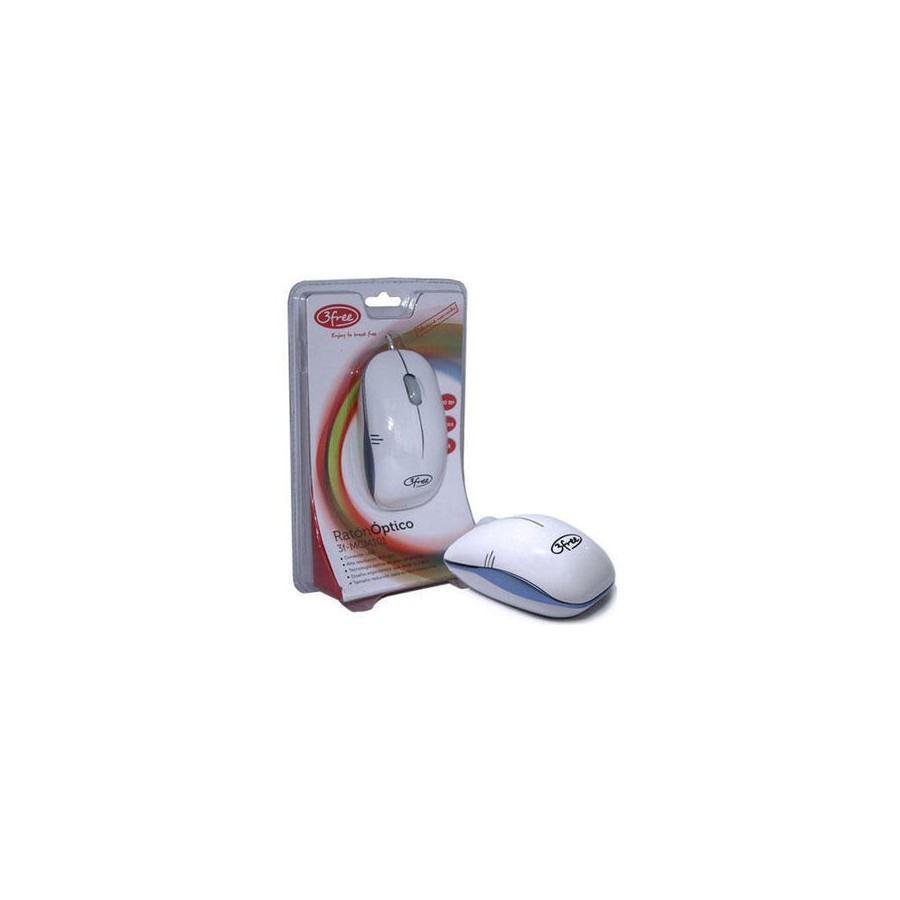 3free mouse optico usb  mcm101/wb diseño blanco azul