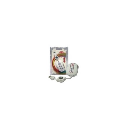 3free mouse mini optico usb  msm201/wp cable retractil blanco rosa