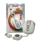 3free mouse mini optico usb  msm201/wp cable retractil blanco rosa