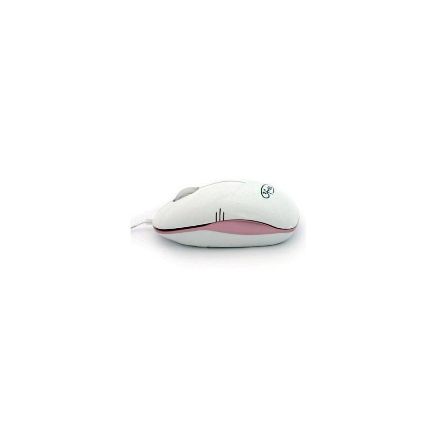 3free mouse optico usb mcm101/wp diseño blanco rosa