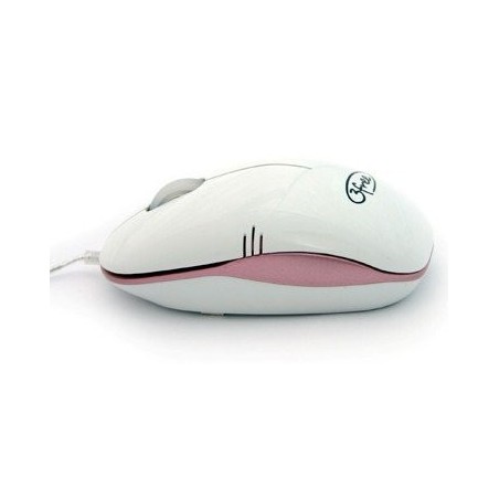 3free mouse optico usb mcm101/wp diseño blanco rosa