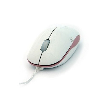 3free mouse optico usb mcm101/wp diseño blanco rosa
