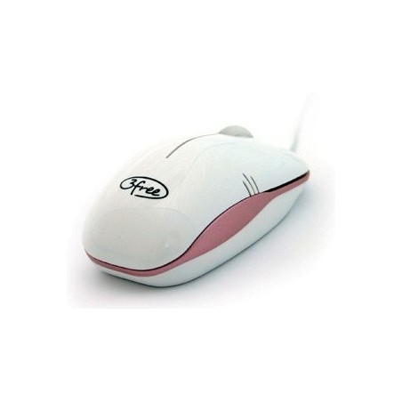 3free mouse optico usb mcm101/wp diseño blanco rosa