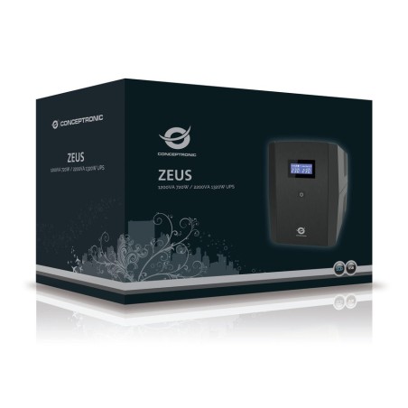 Conceptronic sai 1200va 720w 2 shucko + 3 iec proteccion puerto lan modem