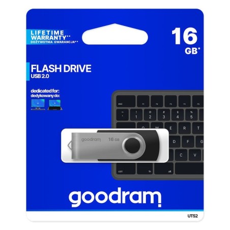Pendrive goodram 16gb usb2.0 uts2 negro uts2-0160k0r11