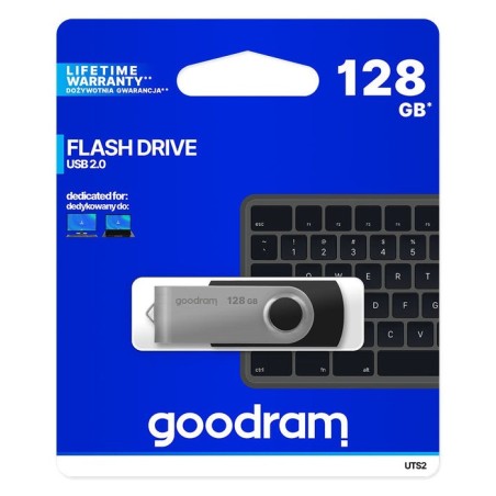 Pendrive goodram 128gb usb2.0 uts2 black uts2-1280k0r11