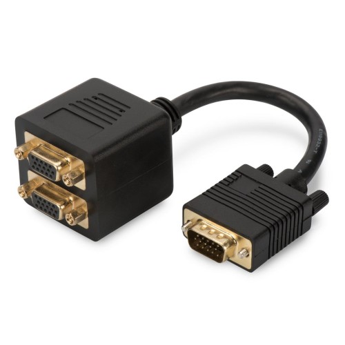 Digitus cable divisor splitter vga a x2 vga m/h negro ak-310400-002-s