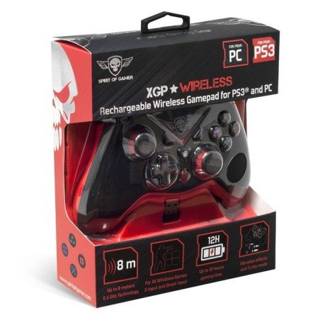 Spirit of gamer gamepad xgp player wireless 12 botones vibracion compatible pc/ps3 inalambrico 2.4 ghz bateraa 600mah
