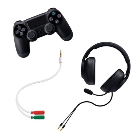 Nanocable cable adaptador audio jack 3.5mm macho 4 pines a 2x jack 3.5mm hembra 3 pines 0.20m - blanco