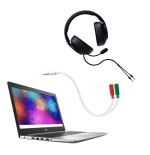 Nanocable cable adaptador audio jack 3.5mm macho 4 pines a 2x jack 3.5mm hembra 3 pines 0.20m - blanco