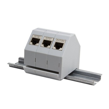 Logilink proteccion de enchufe rj45 keystone carril din gris mp0053