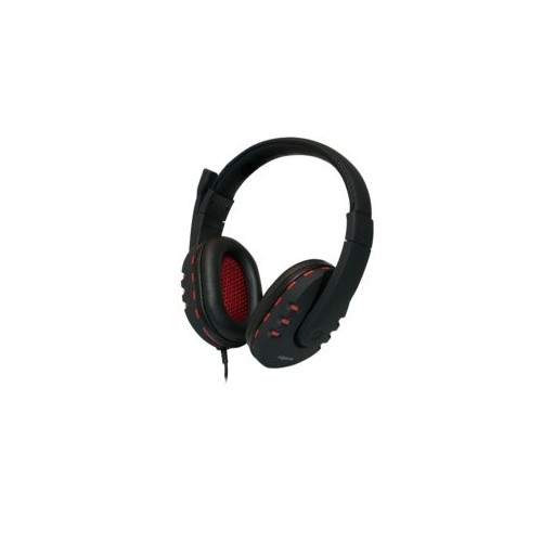 Logilink auricular con microfono diadema negro/rojo pc/juegos hs0033